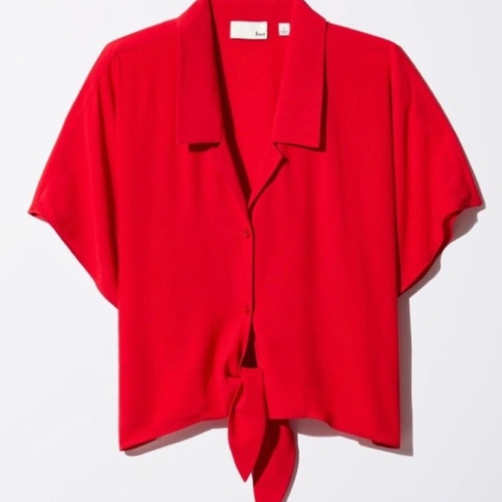 Red Wilfred Free Button Down Top with Ties (Small)